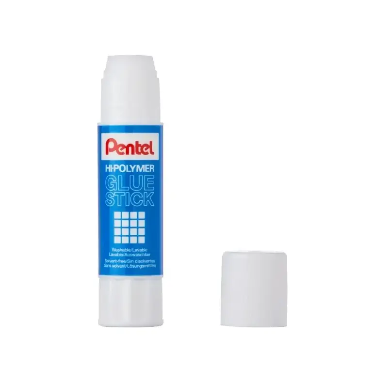 Pentel Hi-Polymer Pegamento en Barra 25gr - Facil Aplicacion - Ideal para Oficina, Hogar y Colegio - Transparente | Ahorro Impri