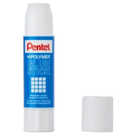 Pentel Hi-Polymer Pegamento en Barra 25gr - Facil Aplicacion - Ideal para Oficina, Hogar y Colegio - Transparente | Ahorro Impri