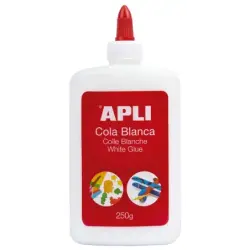 Apli Bote de Cola Blanca 250g - Secado Rapido - Resistente al Agua - Ideal para Manualidades y Trabajos Escolares | Ahorro Impri