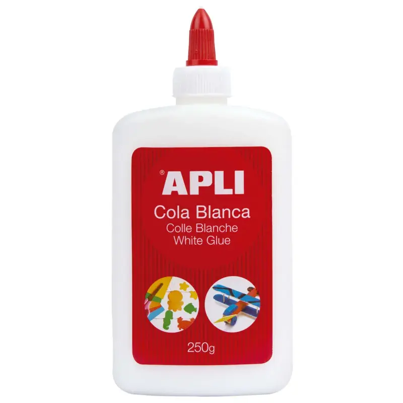 Apli Bote de Cola Blanca 250g - Secado Rapido - Resistente al Agua - Ideal para Manualidades y Trabajos Escolares | Ahorro Impri