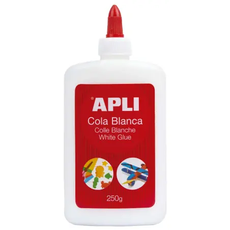 Apli Bote de Cola Blanca 250g - Secado Rapido - Resistente al Agua - Ideal para Manualidades y Trabajos Escolares | Ahorro Impri