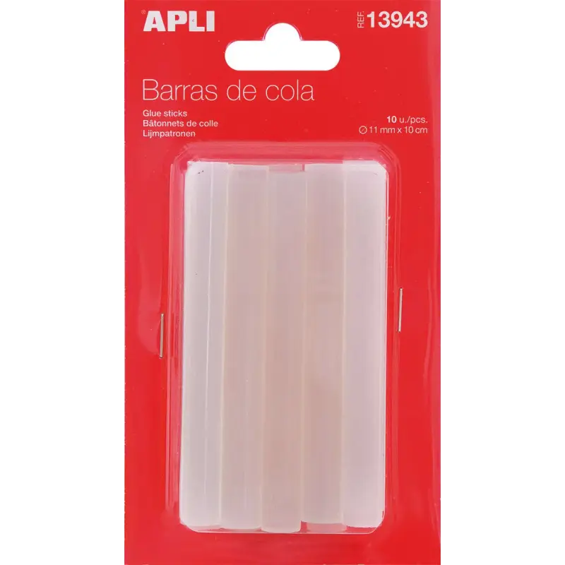 Apli Pack de 10 Barras de Adhesivo Termofusible Ø11mmx10cm - Compatible con Pistolas Ø11mm - Precision y Limpieza | Ahorro Impri