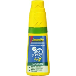 Imedio Gira y Pega Renature Pegamento Universal Sin Disolventes 35ml - Aplicador Giratorio 3 Posiciones - Envase 88% de Origen V