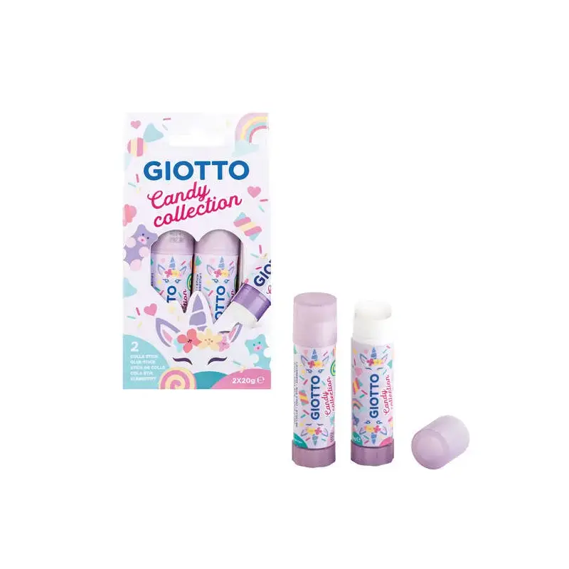 Giotto Candy Collection Pack de 2 Barras de Pegamento Mediano 20gr - Secado Rapido - Apto para Uso Escolar | Ahorro Imprimiendo