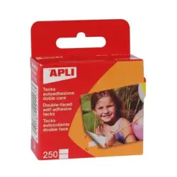Apli Pack de 250 Tacks Autoadhesivos Doble Cara 12x16mm - Ideal para Fotos, Scrapbooking y Manualidades - Libre de Acidos | Ahor