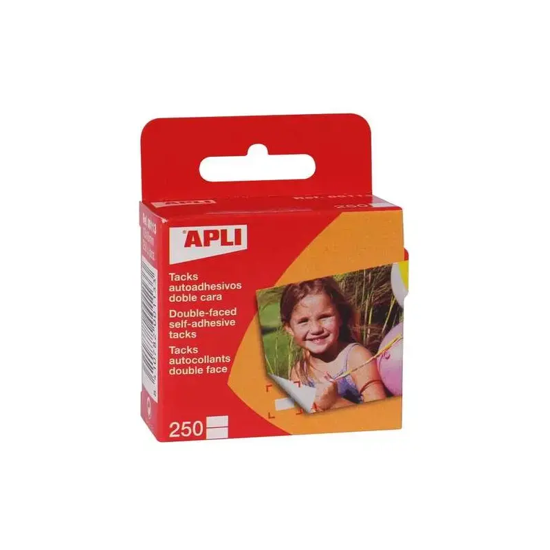 Apli Pack de 250 Tacks Autoadhesivos Doble Cara 12x16mm - Ideal para Fotos, Scrapbooking y Manualidades - Libre de Acidos | Ahor