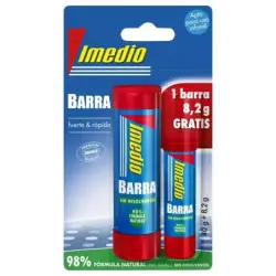 Imedio Pack de 2 Barras de Pegamento de 1x 40grs + 1x 8.2grs - Sin Disolventes - Lavable - Apto para Uso Escolar | Ahorro Imprim