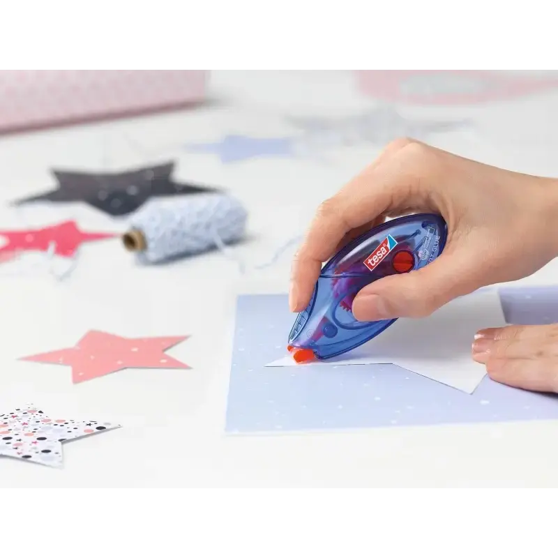 Tesa Roller EcoLogo Roller de Adhesivo Permanente 8.4mm x 8.5m - Adhesivo Extrafuerte - Preciso y Duradero - Fabricado con plast