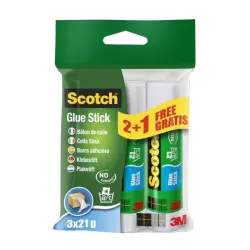 Scotch Pack de 3 Pegamentos en Barra Adhesivo Solido - 21gr por Unidad - Promocion 2 + 1 Gratis - Color Transparente | Ahorro Im