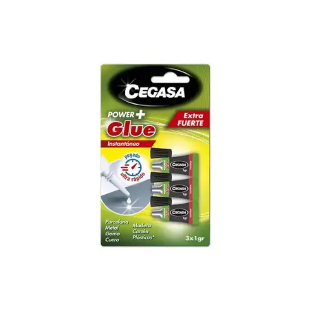 Cegasa Power Glue Pack de 3 Pegamentos Instantaneos 1gr - Color Transparente | Ahorro Imprimiendo