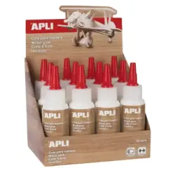 Apli Bote de Cola para Madera 80ml - Aplicador de Precision Incluido - Gran Poder de Adhesion - Transparente al Secar - Sin Diso