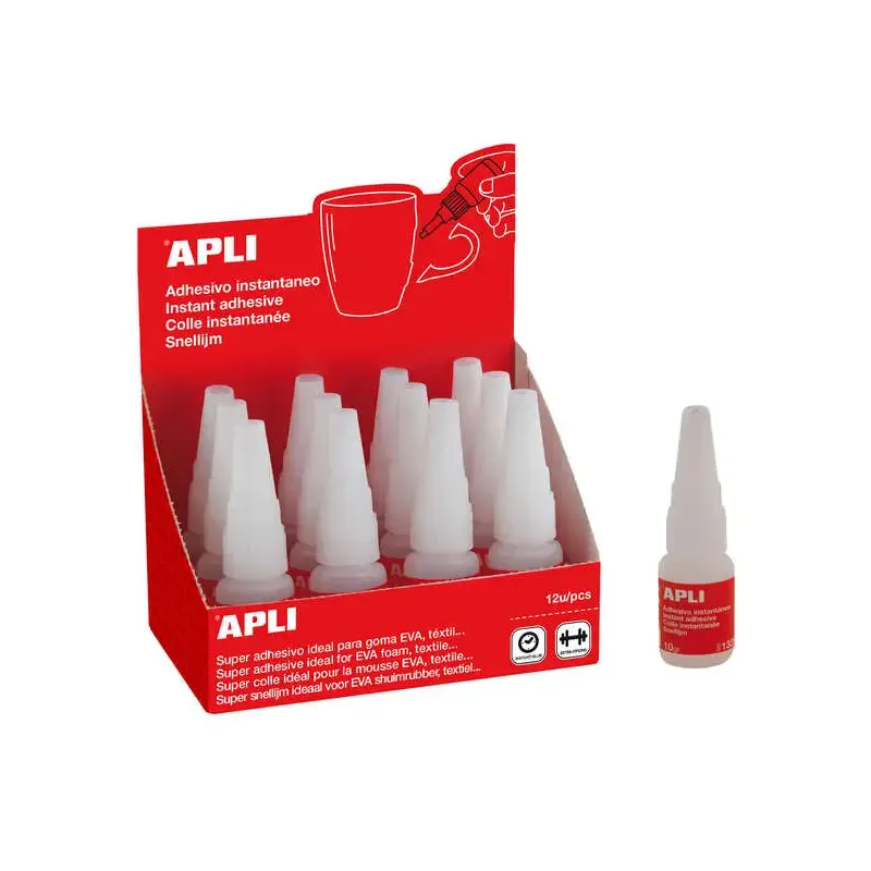 Apli Super Adhesivo Instantaneo 10g - Secado Rapido - Formula Resistente - Transparente | Ahorro Imprimiendo