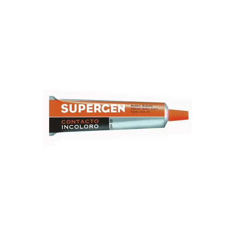 Supergen Contacto Pegamento Incoloro 40ml - Secado Rapido - No Contiene Tolueno - Resistencia al Envejecimiento y a los Rayos UV