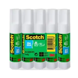 Scotch Pack de 5 Pegamentos en Barra Adhesivo Solido - 8gr por Unidad - Color Transparente | Ahorro Imprimiendo