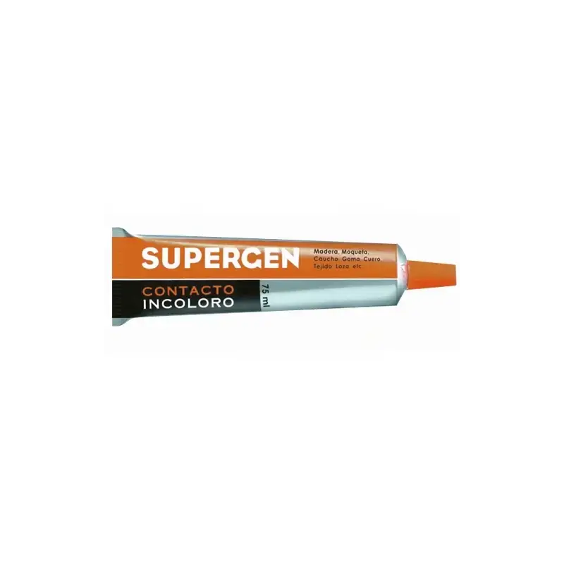 Supergen Contacto Pegamento Incoloro 75ml - Secado Rapido - No Contiene Tolueno - Resistencia al Envejecimiento y a los Rayos UV