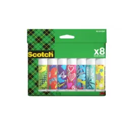 Scotch Pack de 8 Pegamentos en Barra Adhesivo Solido - 8gr por Unidad - Color Transparente | Ahorro Imprimiendo