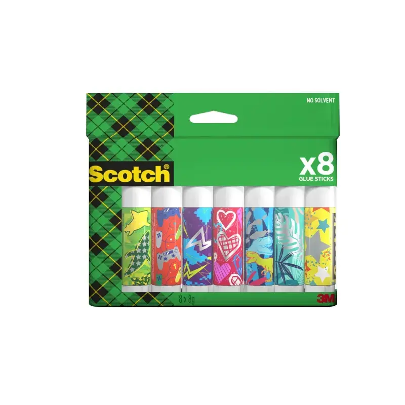 Scotch Pack de 8 Pegamentos en Barra Adhesivo Solido - 8gr por Unidad - Color Transparente | Ahorro Imprimiendo