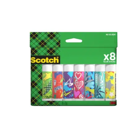 Scotch Pack de 8 Pegamentos en Barra Adhesivo Solido - 8gr por Unidad - Color Transparente | Ahorro Imprimiendo
