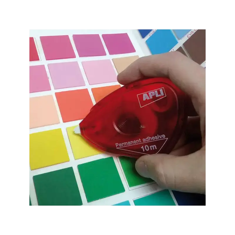 Apli Aplicador Adhesivo Doble Cara 8mm x 10m - Facil de Usar - Adhesivo Fuerte - Ideal para Manualidades y Proyectos Escolares -