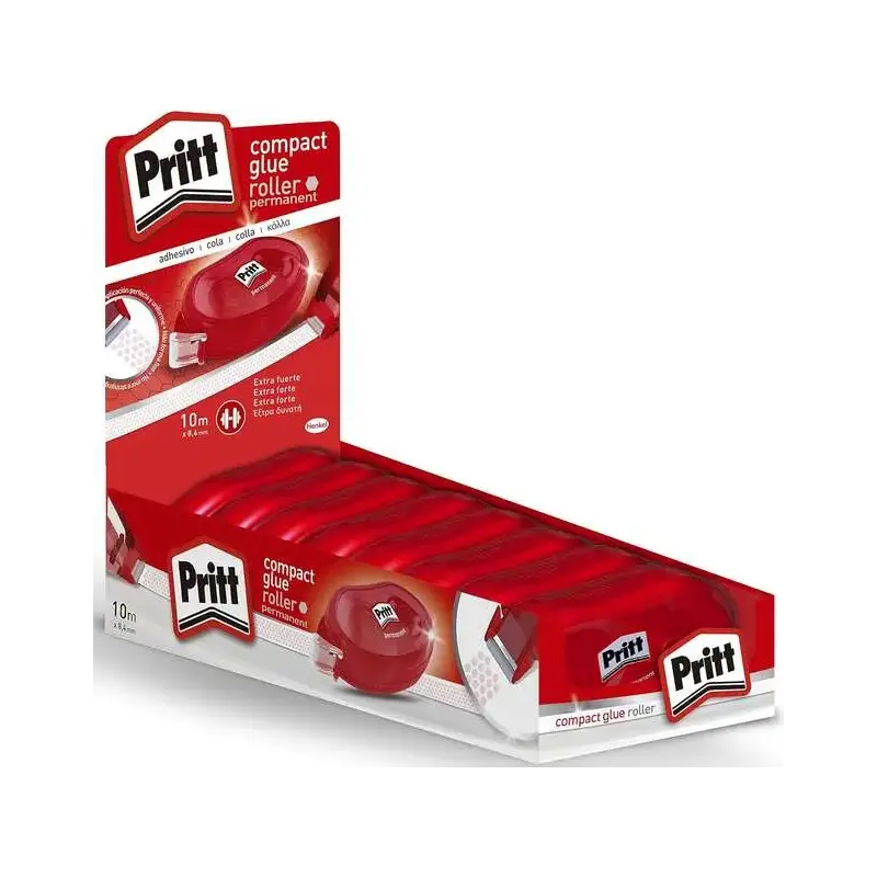 Pritt Compact Roller Adhesivo Permanente 8.4mm x 10m - Aplicacion Limpia - Preciso y Reciclable | Ahorro Imprimiendo