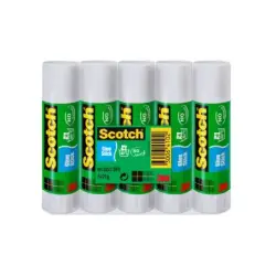 Scotch Pack de 5 Pegamentos en Barra Adhesivo Solido - 21gr por Unidad - Color Transparente | Ahorro Imprimiendo