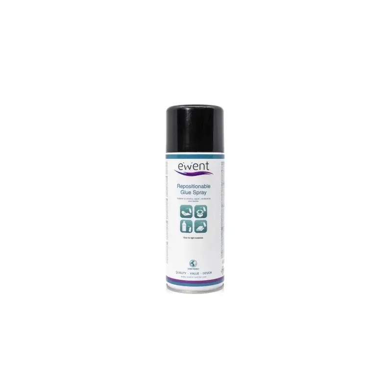 Ewent Spray de Pegamento Reposicionable - Secado Rapido - 395gr - Color Transparente | Ahorro Imprimiendo