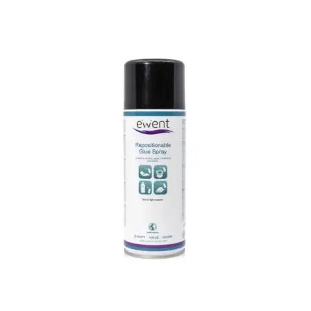 Ewent Spray de Pegamento Reposicionable - Secado Rapido - 395gr - Color Transparente | Ahorro Imprimiendo