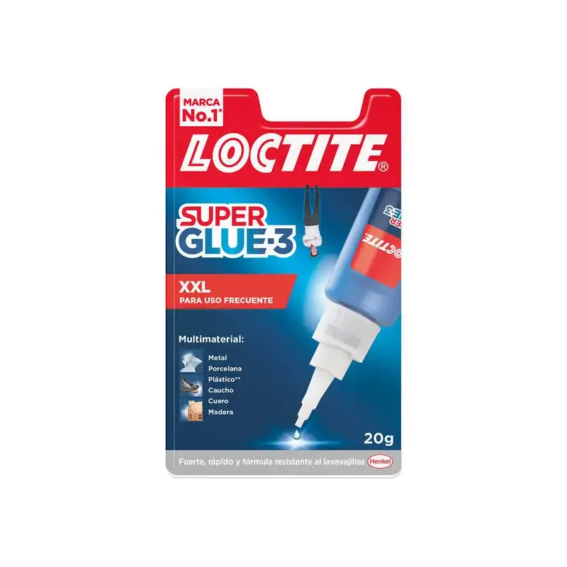 Loctite Superglue-3 XXL 20gr - Adhesivo Universal Instantaneo - Transparente y Secado Rapido - Resistente al Agua y Temperaturas