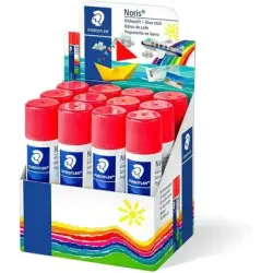 Staedtler Noris Expositor de 12 Barras de Pegamento 20gr - Sin Disolventes - Uso Escolar - Pega Papel, Cartulina, Tejido etc | A