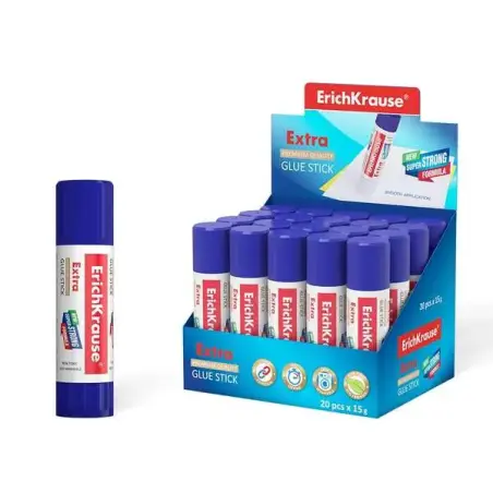 Erichkrause Pegamento en Barra Extra 15gr - Formula Super Fuerte - Consumo Economico - Adhesion Rapida y Fiable - Facil de Lavar