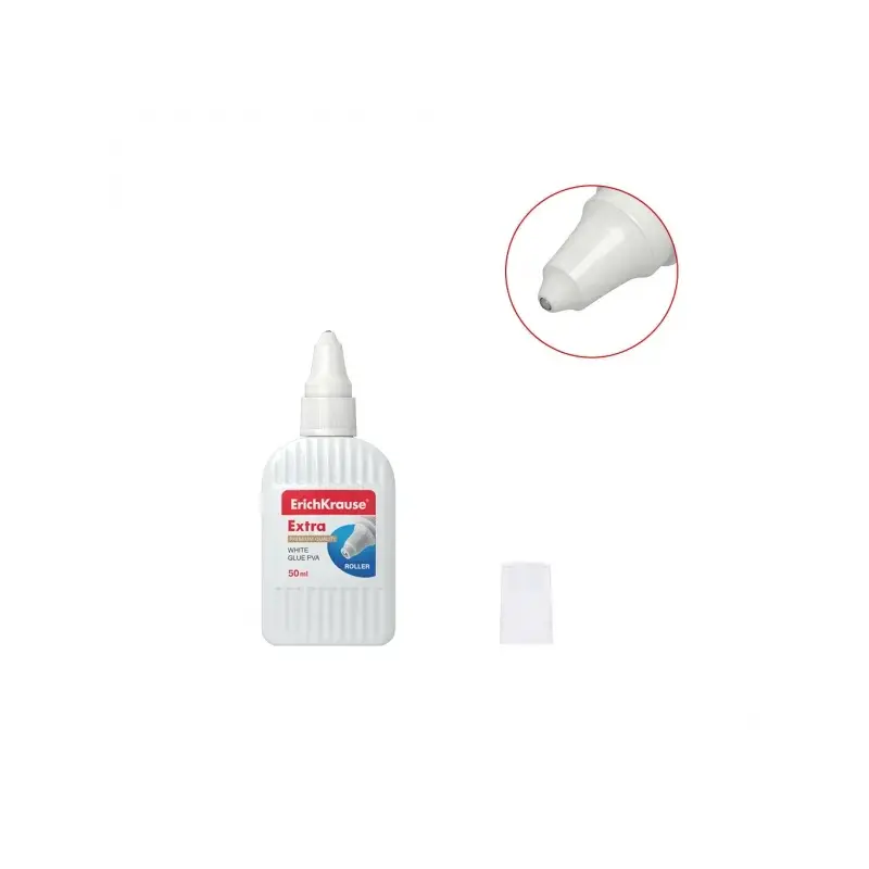 Erichkrause Cola Blanca PVA Roller 50ml - Alta Capacidad Adhesiva - Aplicador de Rodillo - No Toxico - Resistente al Frio - Colo