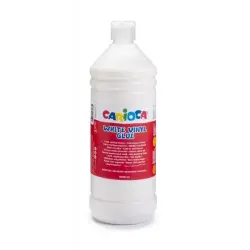 Carioca de Cola Blanca 1L - Tapa con Dispensador - Apta para Papel y Carton - Secado Transparente - Color Blanco | Ahorro Imprim