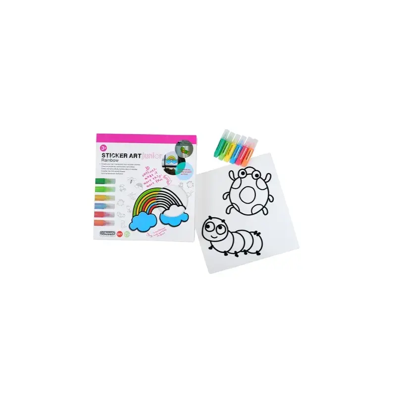Comansi Sticker Art Junior Rainbow - Pegatinas Creativas para Ventanas - Manualidades Infantiles - Surtido Temático | Ahorro Imp