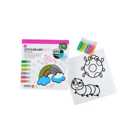 Comansi Sticker Art Junior Rainbow - Pegatinas Creativas para Ventanas - Manualidades Infantiles - Surtido Temático | Ahorro Imp