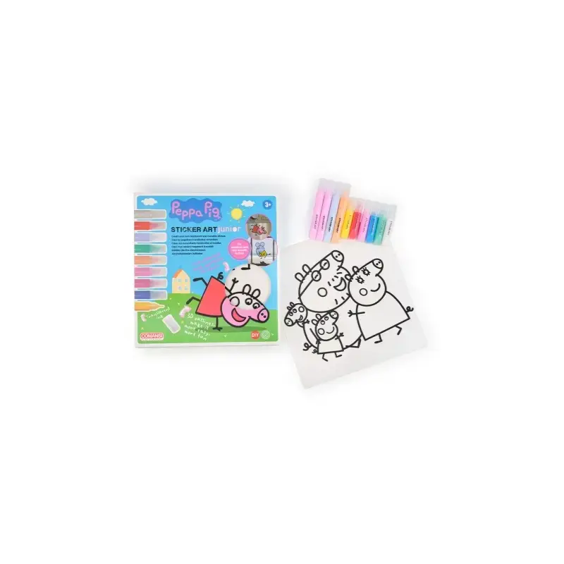 Comansi Sticker Art Junior Peppa Pig - Pegatinas Creativas para Ventanas - Manualidades Infantiles - Surtido Temático | Ahorro I