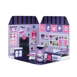 Comansi Sticker House Kuromi Ramen Shop - Incluye Figura - Stickers Lavables - Escenario Adorable - Juego Creativo | Ahorro Impr