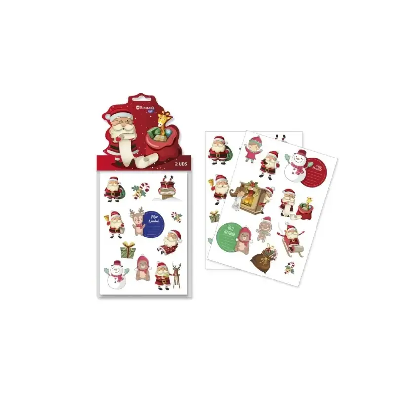 Bismark Pack con 2 Hojas de Pegatinas Papa Noel | Ahorro Imprimiendo