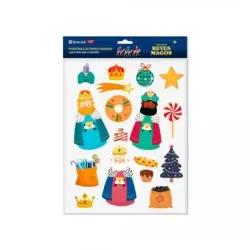 Bismark Pack de Pegatinas de Pared Navideñas - Incluyen los 3 Reyes Magos - Diseños Surtidos | Ahorro Imprimiendo