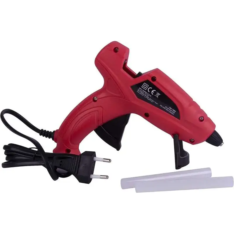 Apli Pistola de Cola Termofusible 40W para Barras de Ø11mm - Incluye 2 Barras de Cola de Ø11mm x 10cm - Color Rojo | Ahorro Impr
