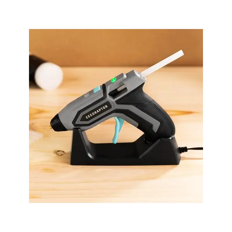 Cecotec CecoRaptor Perfect Fix 360 X‑Treme Pistola de Cola Termofusible - Autonomia 30min - Base de Carga - Bateria 1.5Ah 3.7V -