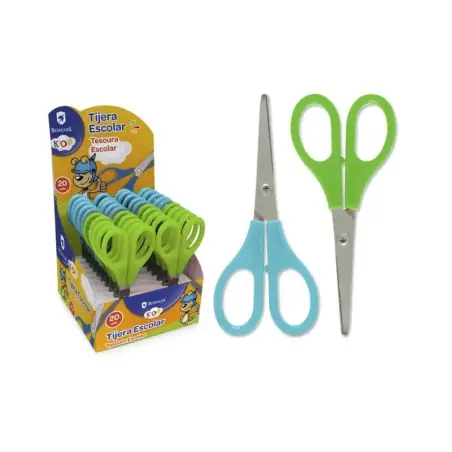 Bismark Kids Tijera Escolar 13cm - Mangos en Plastico - Punta Roma - Colores Azul y Verde | Ahorro Imprimiendo