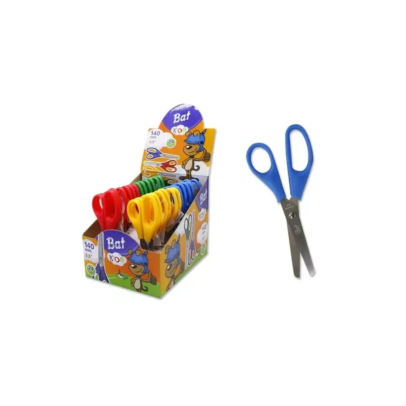 Bismark Bat Tijeras Escolares 13cm - Punta Redonda - Colores Surtidos | Ahorro Imprimiendo