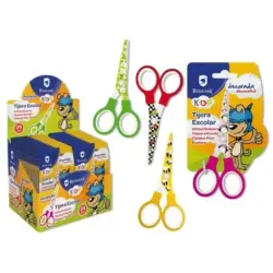 Bismark Kids Deco Tijera Escolar 13cm - Acero de Aleacion Extra - Hojas Decoradas - Mangos en Plastico - Punta Roma - 4 Diseños