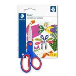 Staedtler Noris 965 Tijera Escolar de Seguridad - Agarre Ergonomico Suave - Cuchillas Romas - Longitud 14cm | Ahorro Imprimiendo