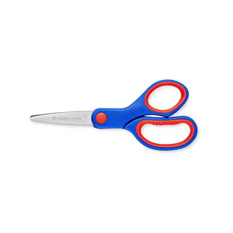 Staedtler Noris 965 Tijera Escolar de Seguridad - Agarre Ergonomico Suave - Cuchillas Romas - Longitud 14cm | Ahorro Imprimiendo