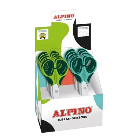 Alpino Colorfull Tijera Escolar 13cm - Acero Inoxidable - Punta Roma - Colores Surtidos | Ahorro Imprimiendo