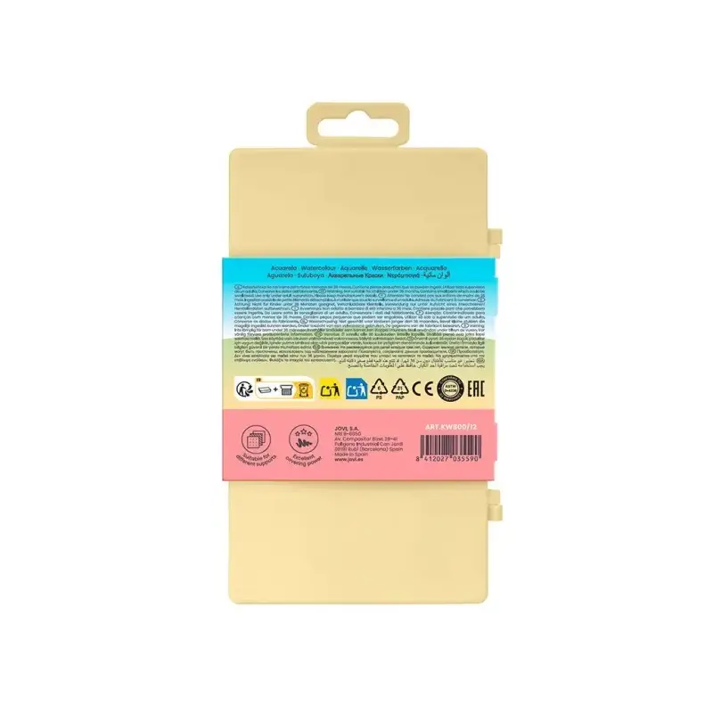 Jovi Kawaii Pack de 12 Acuarelas en Pastilla 22mm + Pincel - Facilmente Mezclables - Colores Kawaii Surtidos | Ahorro Imprimiend