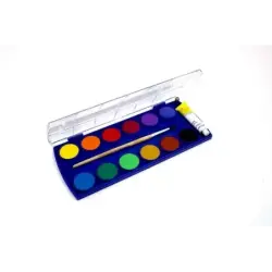 Pelikan Acuarelas Escolares - 12 Colores - Acuarela Escolar F355 - Caja de 12 Colores + 1 Pincel - Faciles de Diluir - Resistent