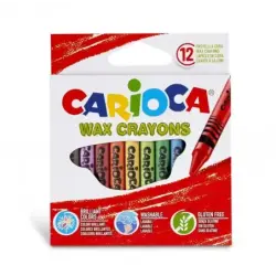 Carioca Pack de 12 Ceras de Colores - Lavables - Cuerpo de Ø 8mm - Colores Surtidos | Ahorro Imprimiendo