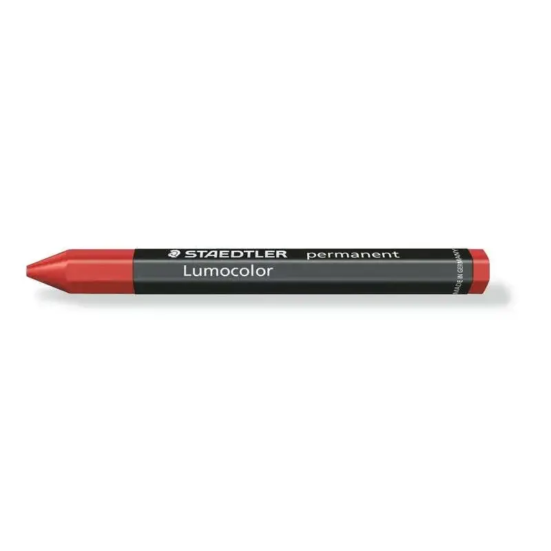 Staedtler Lumocolor Permanent Omnigraph 236 Cera Permanente Hexagonal - Resistente al Agua - Diametro 12mm Aprox - Color Rojo |